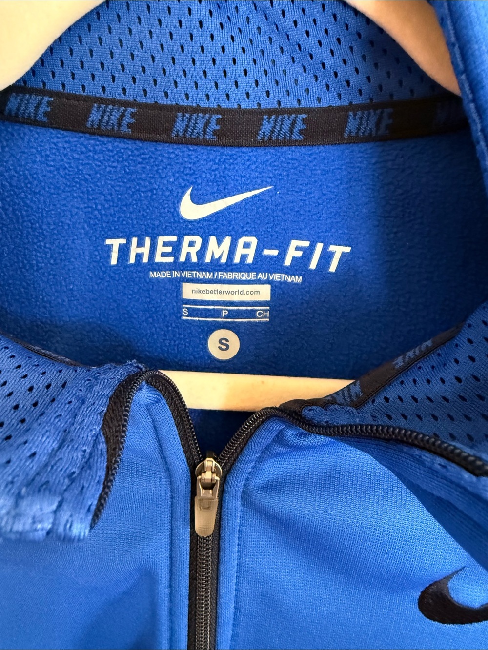 Nike Blue and Black Therma-Fit Half-Zip Performance Jacket, Men’s- Small - Picture 2 of 3